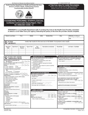 FOODBORNE POISONINg STAPHYLCOCCAL Epi Publichealth Nc  Form