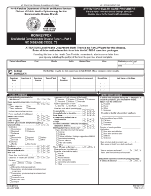 MonkEypox NC DPH Epidemiology Epi Publichealth Nc  Form