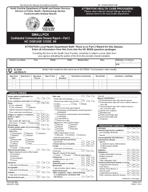 SMALLPOX Epi Publichealth Nc  Form