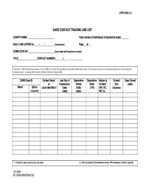 Covid Contact Tracing Form Printable