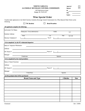 WineSpecialOrderForm XLS Reports Abc Nc