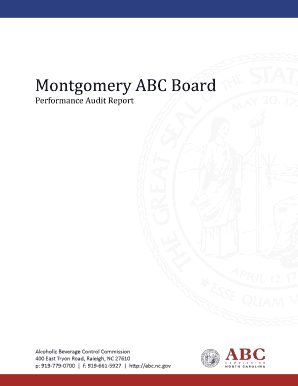 We Are Pleased to Submit This Performance Audit Report of the Montgomery ABC Board