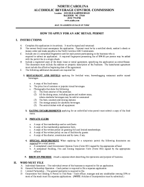 Application Online for Abc Nc Form