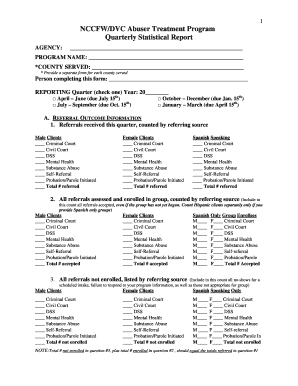 Quarterly Statistical Report  Form