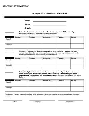 Shift Hours of Empoyee Form Filled