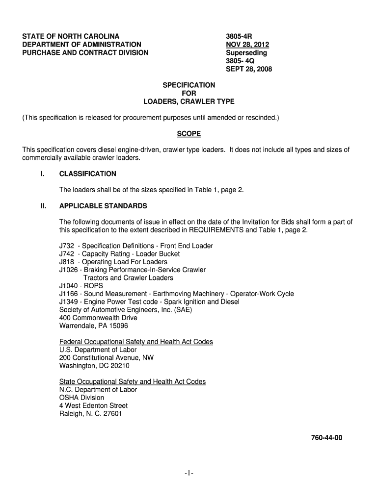 State of North Carolina 3805 11g Department of Administration Pandc Nc  Form