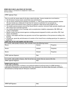 Homeless Declaration Form