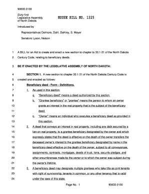 HOUSE BILL NO 1325 North Dakota Legislative Branch  Form