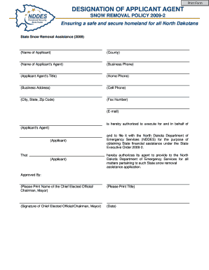 Designation of Application Agent Pub Nd  Form