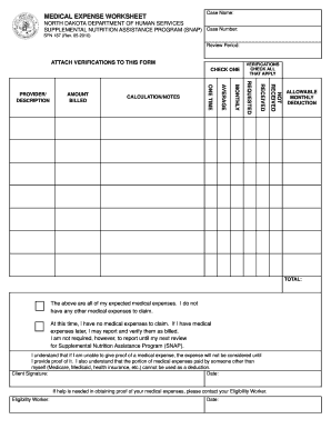 MEDICAL EXPENSE WORKSHEET  Form