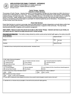 APPLICATION for FAMILY THERAPY INTENSIVE Nd  Form