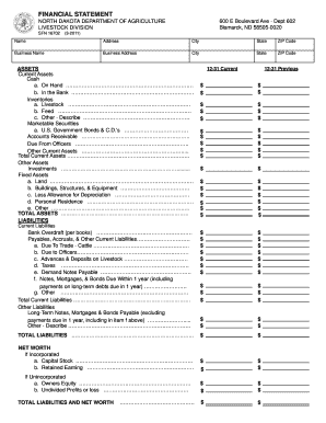 NORTH DAKOTA DEPARTMENT of AGRICULTURE LIVESTOCK DIVISION Nd  Form