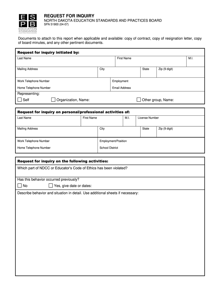  Nd Icwa Inquiry Form 2007-2024