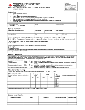 Application for Employment State of North Dakota Nd  Form