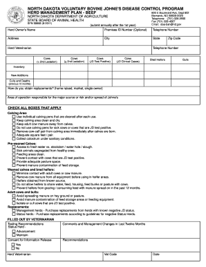 Johne&#039;s Disease Beef Risk Assessment Completed 2nd Yr  Form