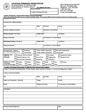 LOCATION PREMISES REGISTRATION Nd  Form