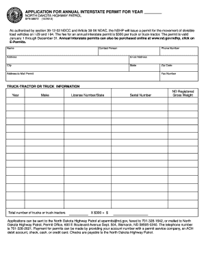 App for ND Annual Interstate Permit 58572 Nd  Form