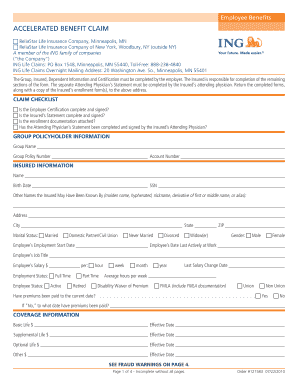 ACCELERATED BENEFIT CLAIM Nd  Form