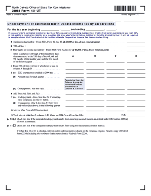 Form 40 UT State of North Dakota Nd