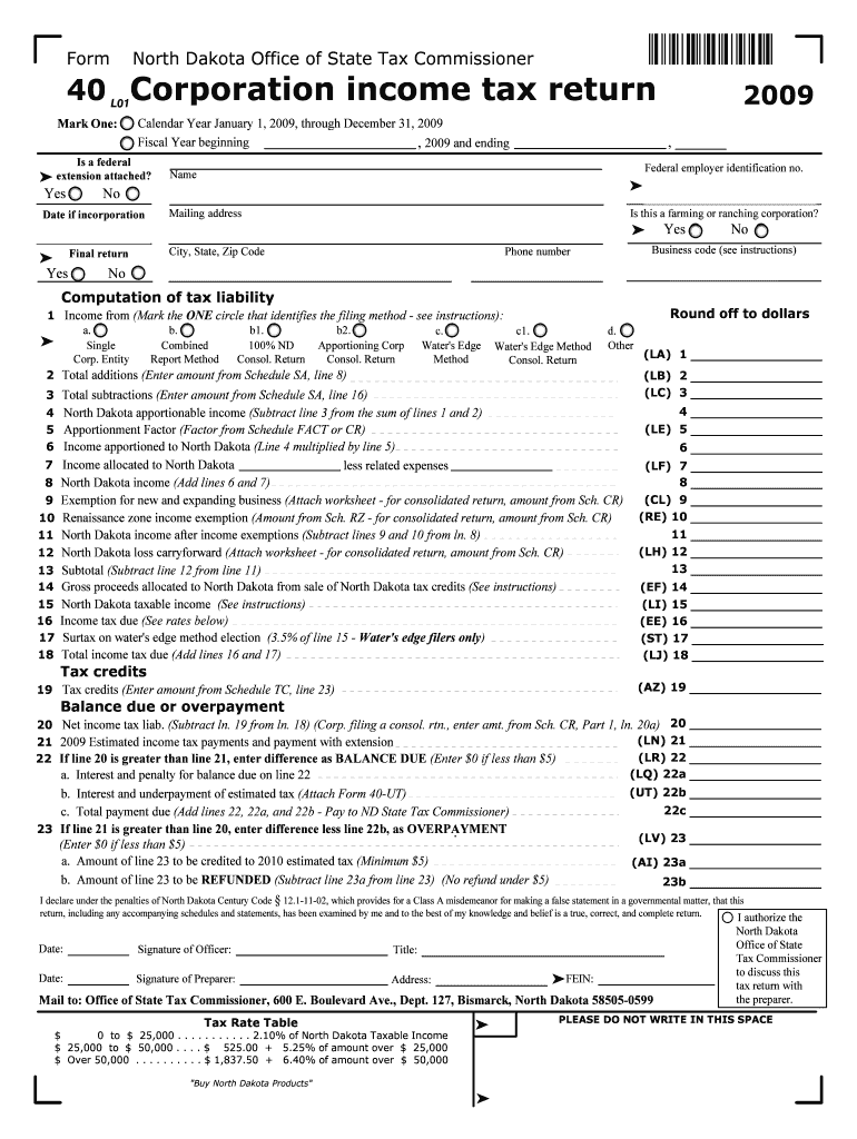 Form 40 8260 Draft, VersiForm State of North Dakota Nd