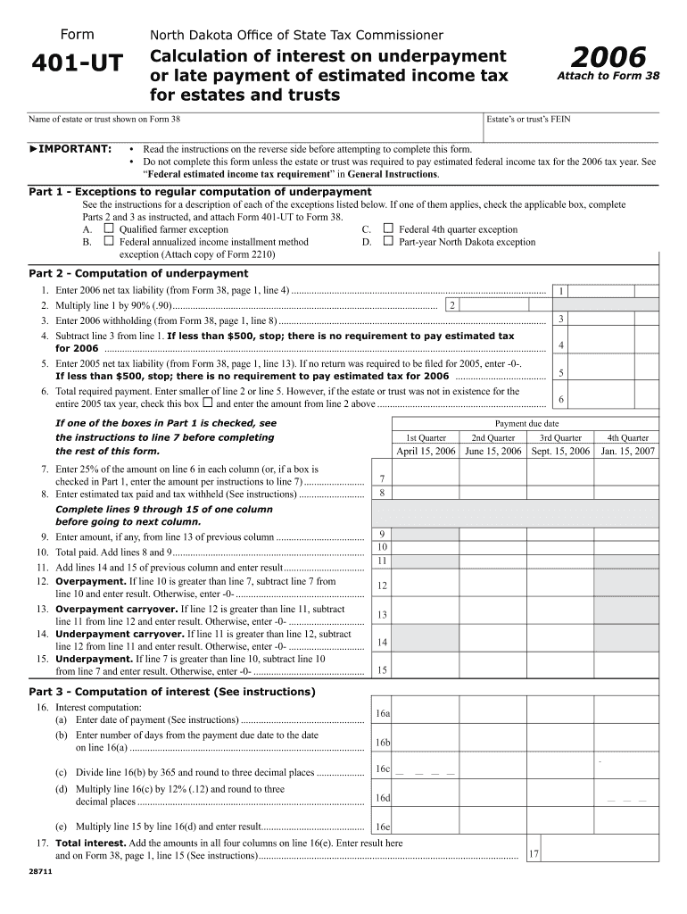 Form 401 UT Form 401 UT Nd