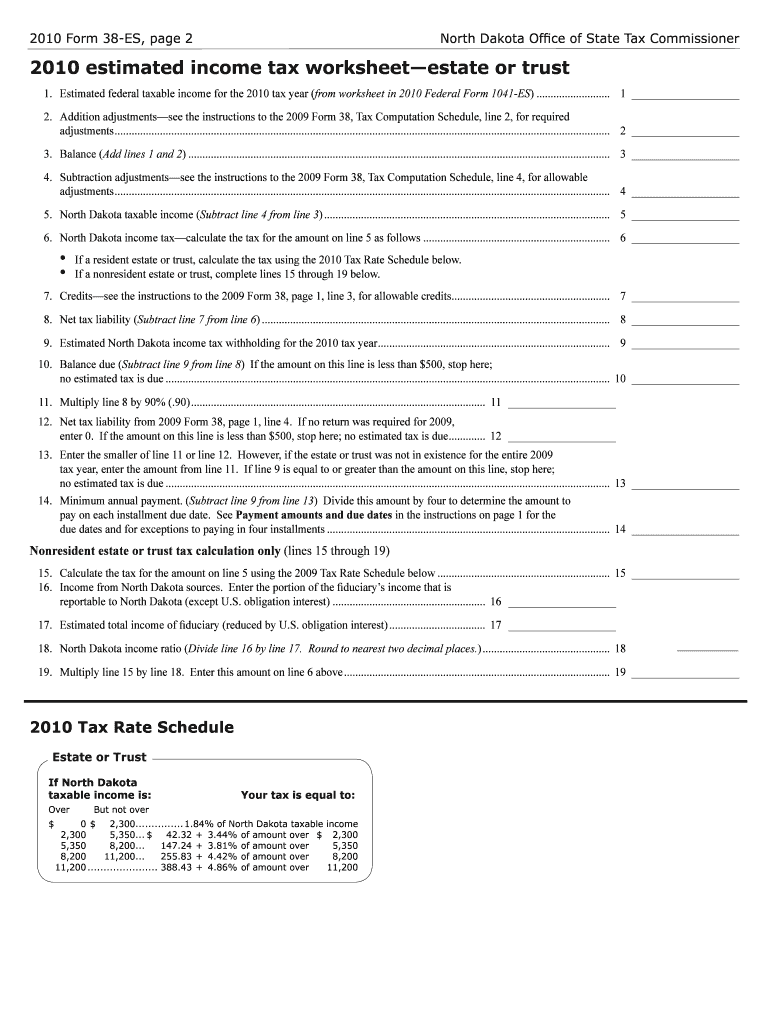 Form 38 ES Estimated Income Tax Estates and Trusts Form 38 ES Estimated Income Tax Estates and Trusts