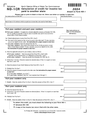 ND 1 CR Internet Fillable State of North Dakota  Form