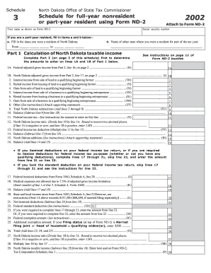 Schedule 3 Fill in State of North Dakota  Form