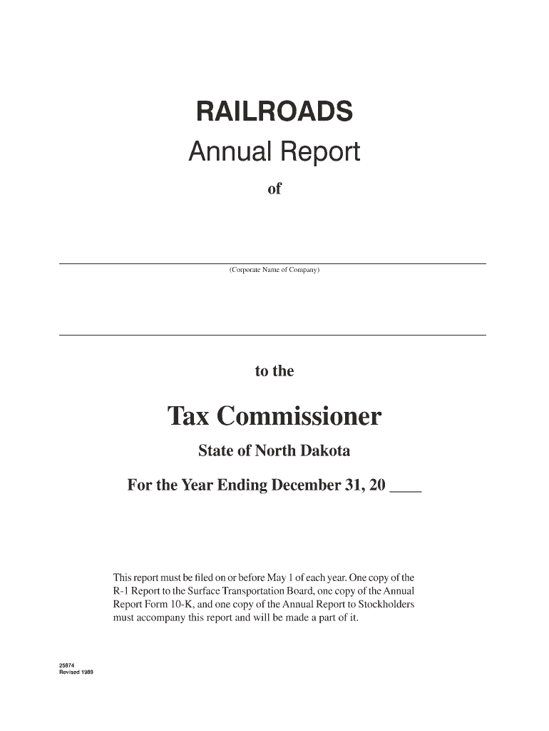 Annual Report of Railroads  Form