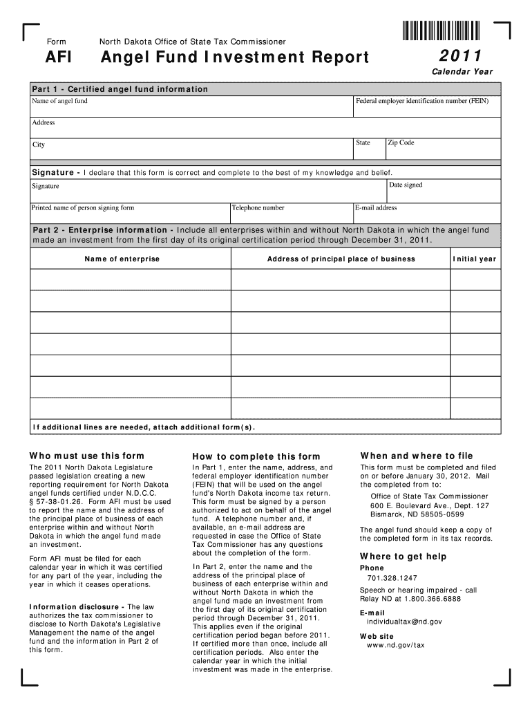 Form AFI Angel Fund Investment Report Form AFI Angel Fund Investment Report