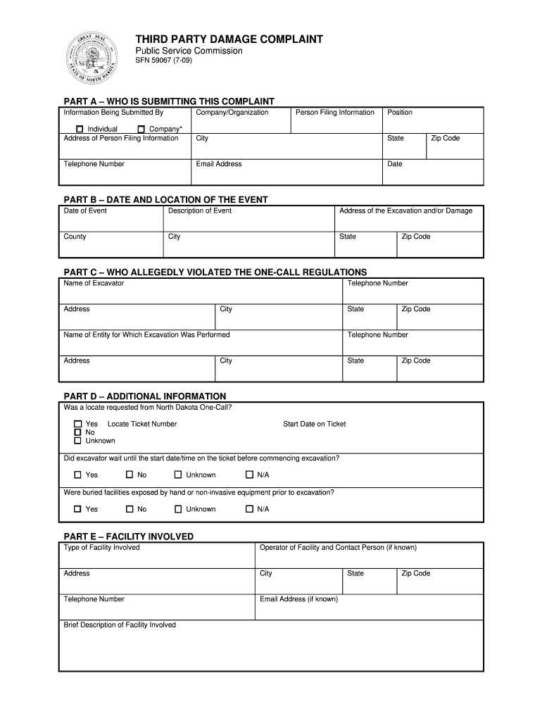 Third Party Damage Complaint DOC Psc Nd  Form