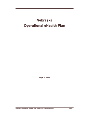 Nebraska Operational EHealth Plan, Nebraska Information Technology Commission Nlc Nebraska