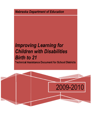 Improving Learning for Children with Disabilities Birth to 21 Nebraska Department of Education Nlc Nebraska  Form