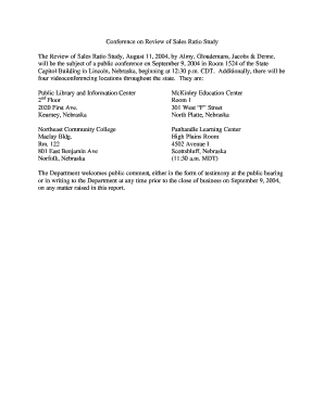 Review of Sales Ratio Study Nebraska Library Commission  Form