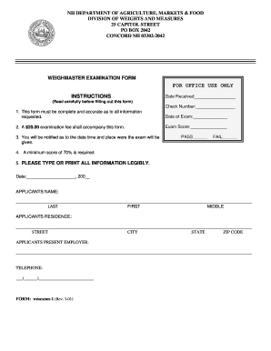 Weighmaster Exam Answers  Form