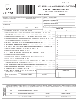 Cbt 100 Form