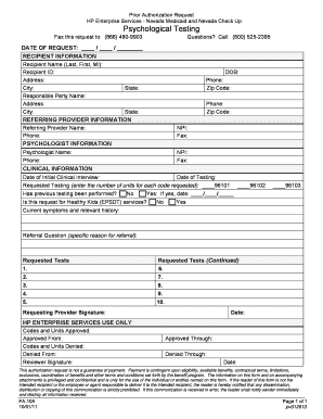 Psychological Testing Nevada Medicaid and Nevada Check Up Medicaid Nv  Form