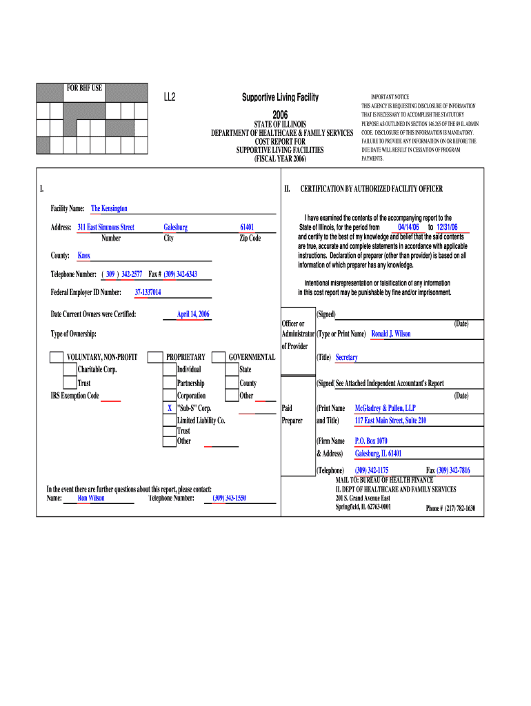 STATE of ILLINOIS DEPARTMENT of HEALTHCARE &amp;amp Hfs Illinois  Form