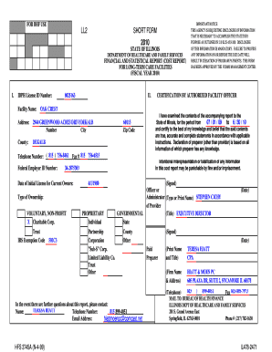 FINANCIAL and STATISTICAL REPORT COST REPORT for LONG TERM CARE FACILITIES FISCAL YEAR Hfs Illinois  Form