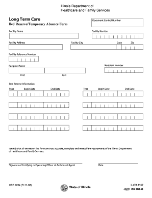 Long Term Care HFS State of Illinois Hfs Illinois  Form