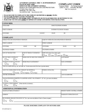  Nys Consumer Protection Complaint Form 2011-2024