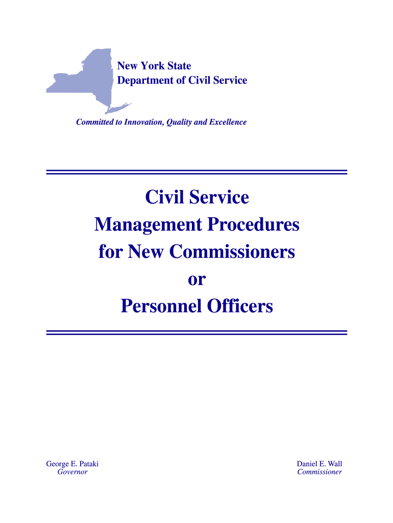  CIVIL SERVICE MANAGEMENT PROCEDURES for NEW COMMISSIONERS  Cs Ny 2006-2024