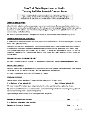 Tanning Consent Form