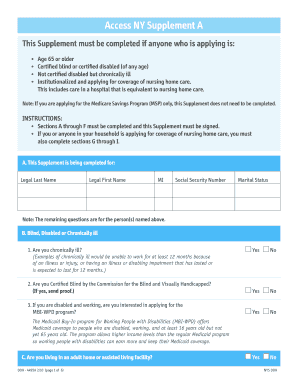 Access NY Supplement a Health Ny  Form