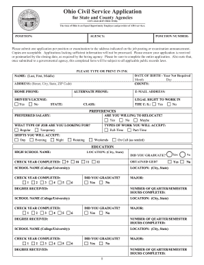 GEN 4268 REVISED 1008 the State of Ohio is an Equal Opportunity Employer and Provider of ADA Services Careers Ohio  Form