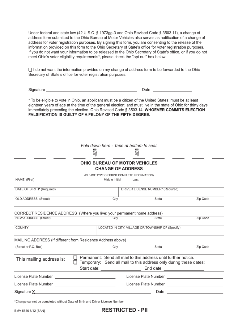  Bmv5756 Form 2012