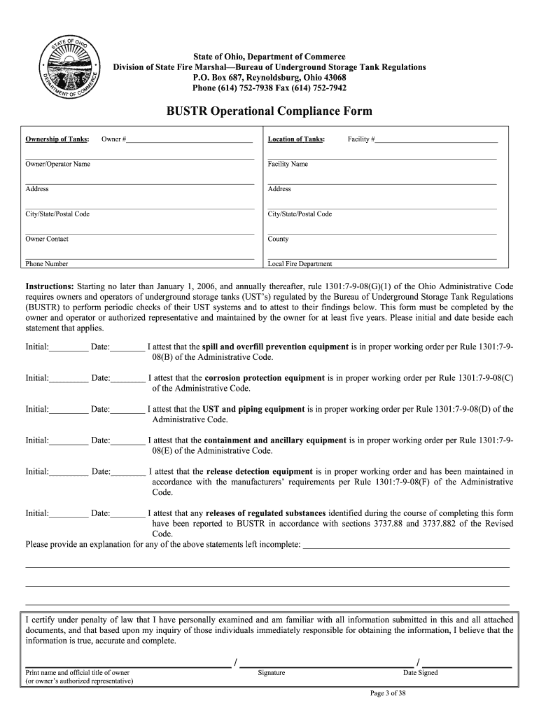 Bustr Operational Compliance Form