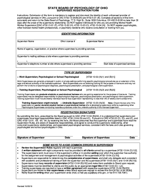 State Board of Psychology Supervisee Registration Form