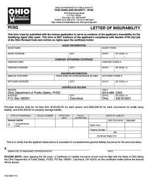 Letter of Insurability Sample  Form