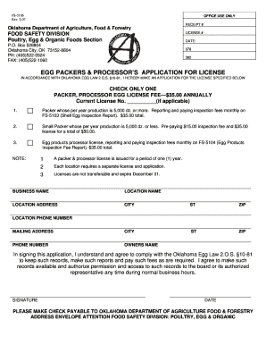 Oklahoma Egg Law 2 O S 10 81  Form